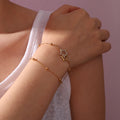 Korea Stainless Steel Double Layer Star Bracelet Women Luxury Fashion Fresh Gentle Charm Trendy Versatile Exquisite Hand Jewelry
