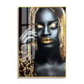 Living Room Home Decor African Gold Posters Crystal Porcelain Crystal African Women Painting
