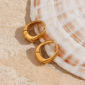 Guarantee Dreamshow Dainty Glossy Pear Shape Gold Plated Earring for Women Stainless Steel Water Proof Huggie Hoop Earring