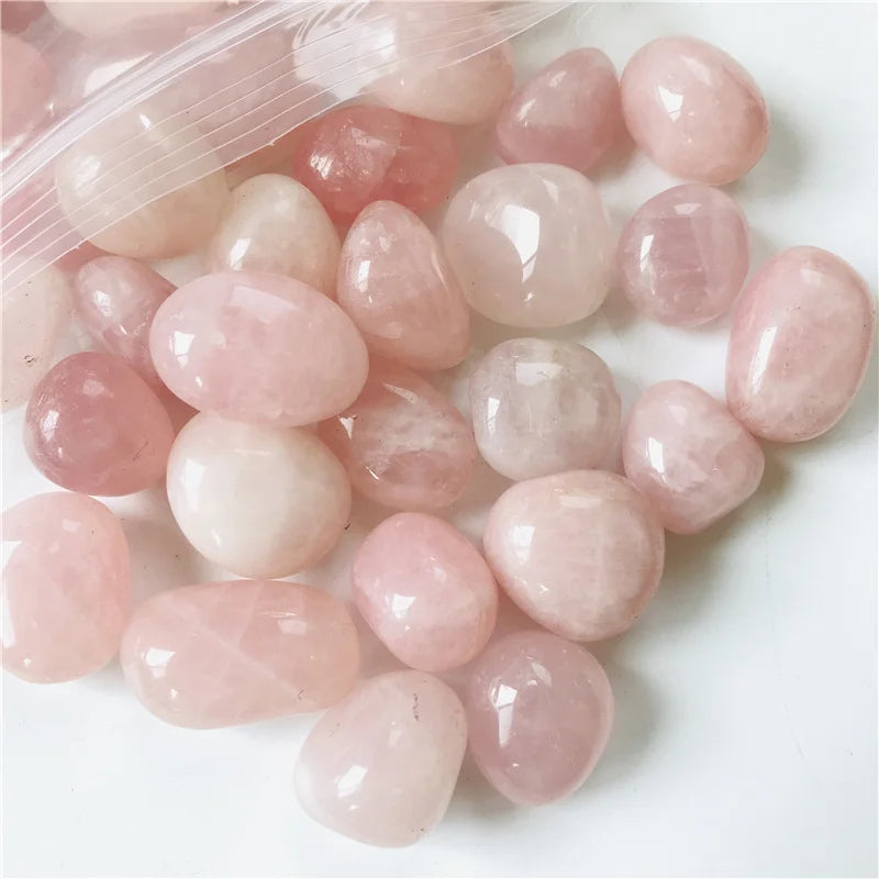 Wholesale Natural Crystal Tumbled Rose Quartz Crystal Tumbled Stone Natural Crystal Gravel for Decoration