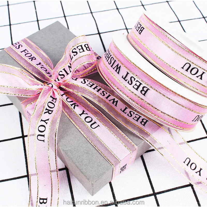 Gifts Party Balloons Birthday Cake Decorative Factory Wholesale Organza Ribbon Personalized Shiny Gift Ribbon Roll