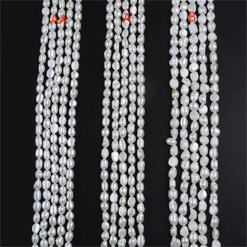 Zhuji Natural White 5-6mm Baroque Freshwater Pearl Strands Loose Pearls for Sale