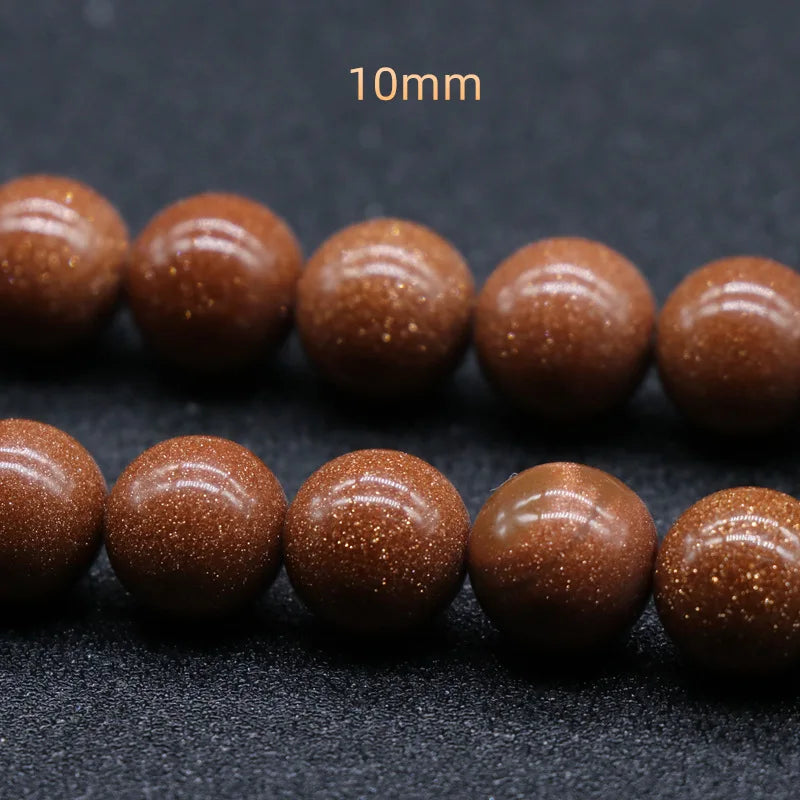 HZ Hot New Natural Gold sand stone agate Handmade Beads 10mm Crystal Gemstone bracelet