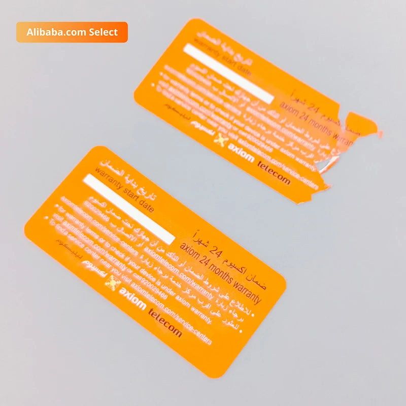Tamper Proof Sheet Blank Destructible PET Waterproof Custom Label Sticker Food Jar Paper Fragile Label