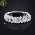 Factory Price Punk Style Men's Jewelry Luxury 18mm Full Paved 3 Rows 5A CZ Diamond Iced Out Cuban Link Chain Bracelet