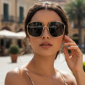UNOC 2026 New Trending Luxury Classic Oversized Irregular Sunglasses UV400 Metal Shades for Men Women