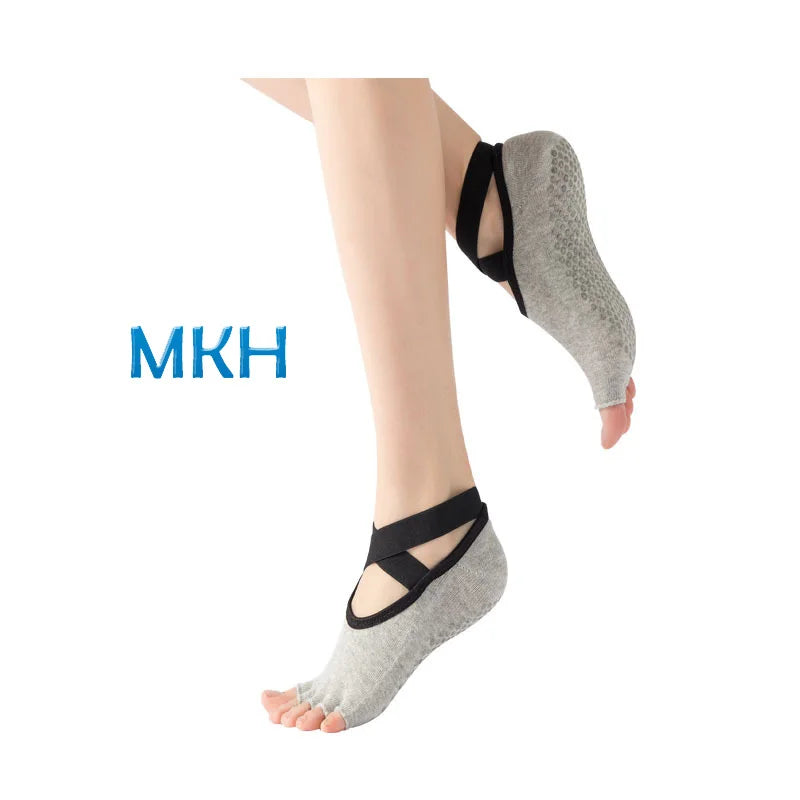 Half Toe Grip Non-Slip Ballet Yoga Pilates Socks for Women's