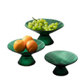 Self-Adhesive Glass Footed Crystal Cake Plate Eco-Friendly Living Room Decorative Fruit Stand with Standoffs