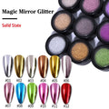 12 Colors Mirror Effect Nail Art Pigment Powder for Manicure Decoration with Holographic Chrome Finish