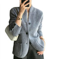Wholesale 2026 Autumn New Loose Knitted Bottom Sweater Knitted Cardigan Standing Collar Women's Sweater
