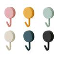 Cute Round Disc Plastic Adhesive Wall Hooks Damage-Free Traceless Hanger for Kids Room Nursery Bag Toy Backpack Storage Hook
