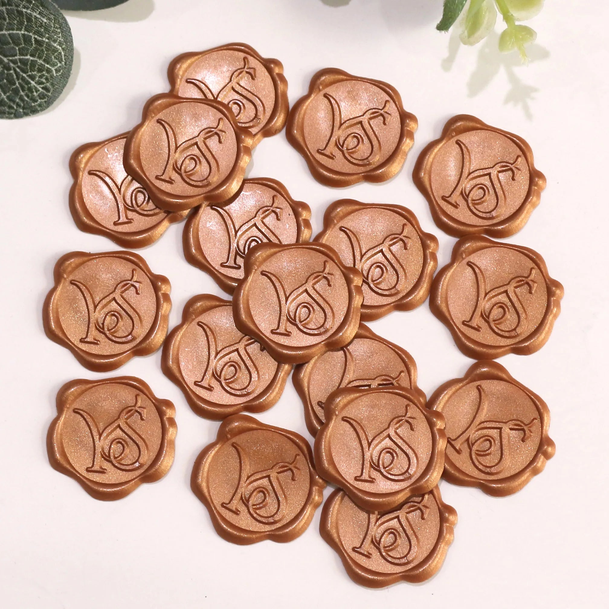 Amber Custom Logo Brand Seal Self-adhesive Wax Seal Sticker for Packaging Decoration