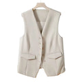 New Women's Clothing Loose Solid Color V Neck Suit Vest for Women Spring Fall Jackets Ladies blazer Vest