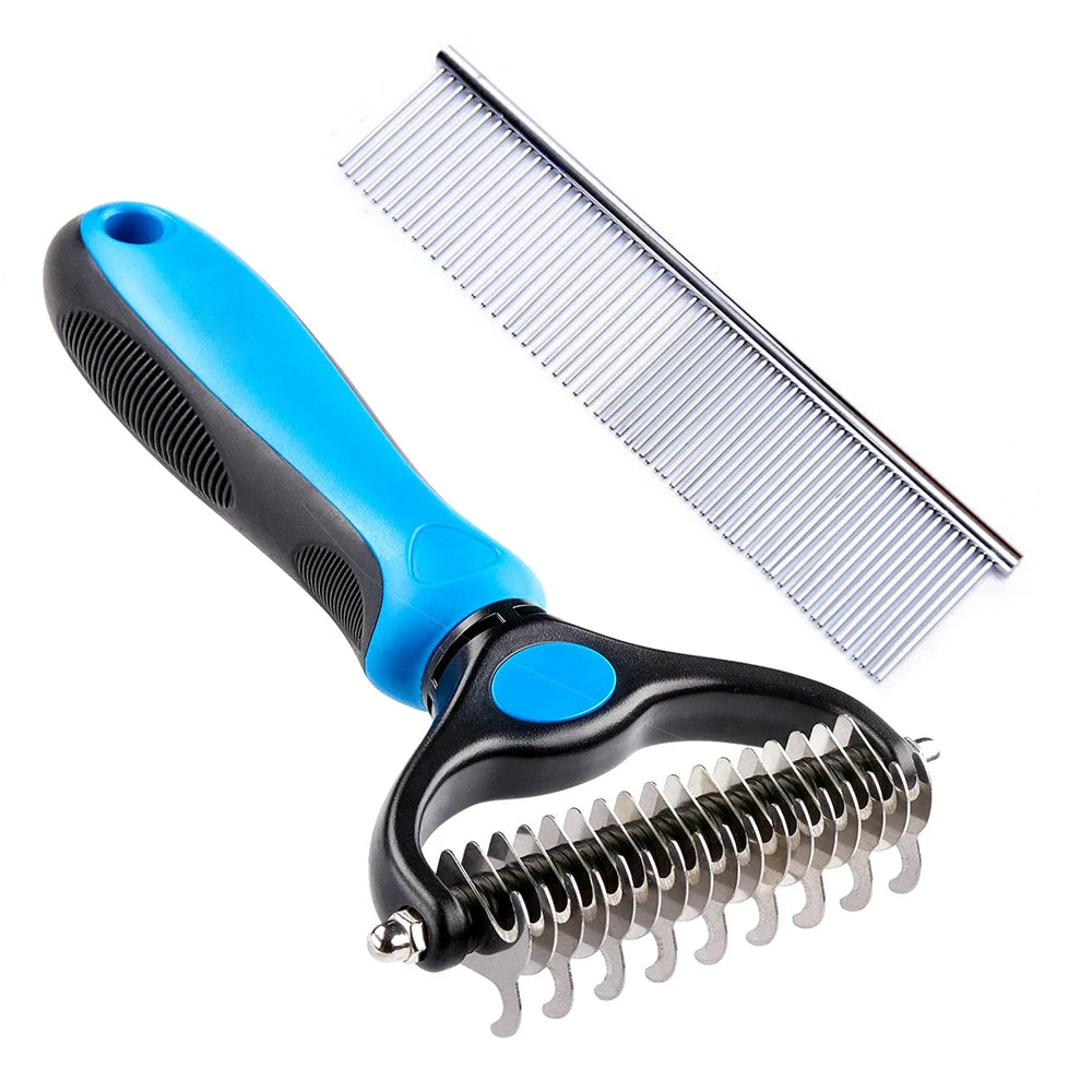 Hot Selling Dog and Cat Brush Pet Hair Comb Grooming Set Pet Steel Comb
