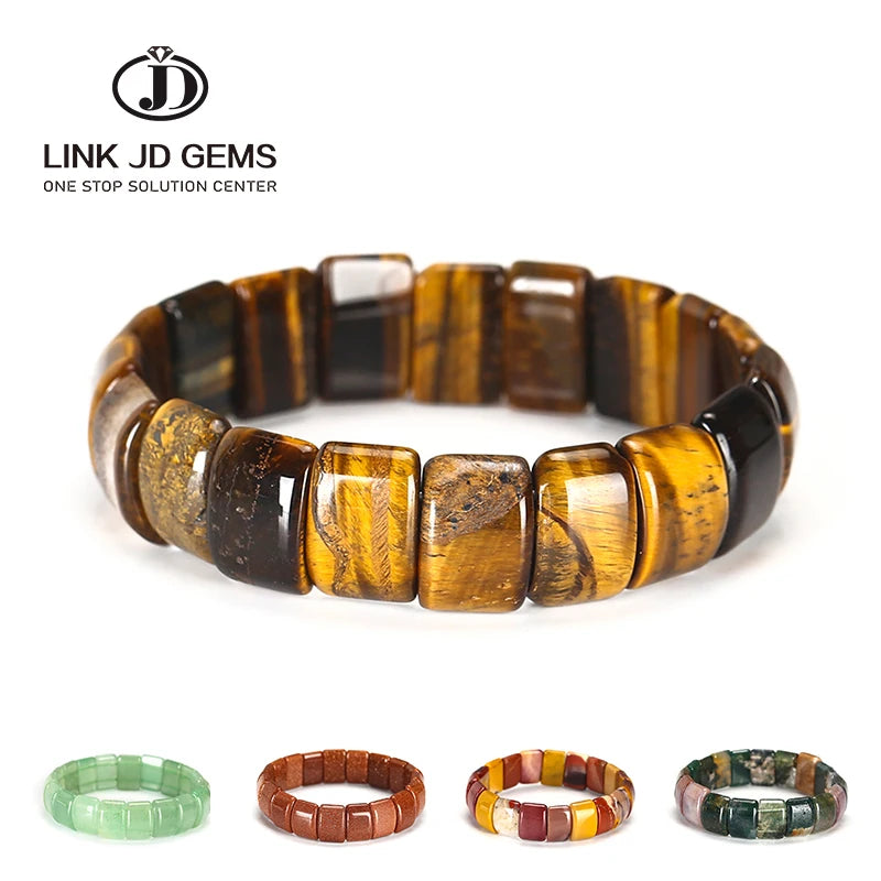 Colorful Tiger Eyes Natural Stone Beads Bangles & Bracelets Handmade Mookiate Stone Jewelry Energy Bracelet for Women or Men