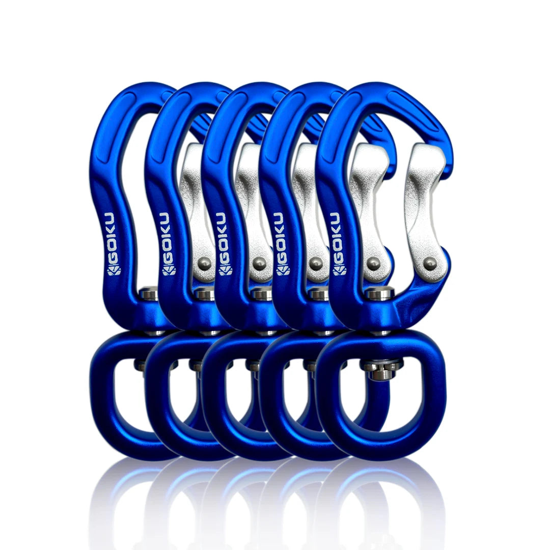 Custom Engraved Logo 7075 Black Anodized Aluminum Carabiners Lightweight with Bottom Ring for Dog Leash Heavy Industry Use