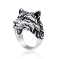 OAHLAN Fashion Jewelry Ring Creative Vintage Animal Wolf Head Stainless Steel Rings for Men Wedding Birthday Gift Size 7-13