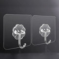 10pcs Wall Hooks Bathroom Transparent Waterproof Oilproof Self Adhesive Hooks Reusable Seamless Hanging Hook for Kitchen
