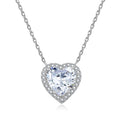 Fashion Love Heart Necklace  925 Silver Jewelry Cubic Zirconia Heart Pendant Necklace
