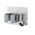 New Design Modern Wall-mounted Hotel Mop Clamp Silver 304 Stainless Steel Hole-free Mop Hook Home Garden Gripper Holds