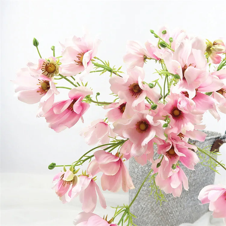 O-X217 Wholesale Cosmos Bipinnatus Galsang Wedding Flowers Fake Flower Calliopsis Sunflower Artificial Galsang Flowers for Decor