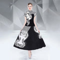 High Quality Wholesale Fashion Two Piece Sets Short Sleeve Ruched Woven Chiffon Pleated Skirt Natural Waist Washable Women Dress