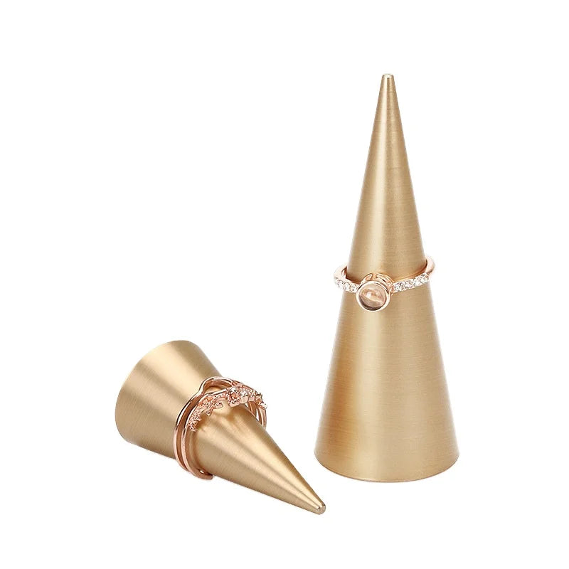 Fashion Jewelry Rings High End Metal Cone Ring Props Jewelry Display Rack for Trade Show