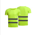 Low MOQ High Light Fluorescent Yellow Green Reflective Vest Clothing Night Running Easy Dry Clothes Sweat Absorbent T-shirt