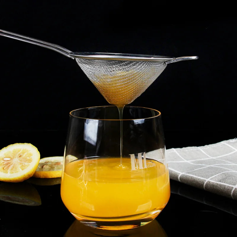 Fine Mesh Strainer Stainless Steel Tea Strainer With Long Handle Small Conical Mesh Strainers Sieve for Cocktail /Coffee /Food