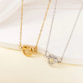 Wholesale Stainless Steel 18k Gold Plated Exquisite Fashion Stainless Steel Jewelry Women Heart Knot Necklace