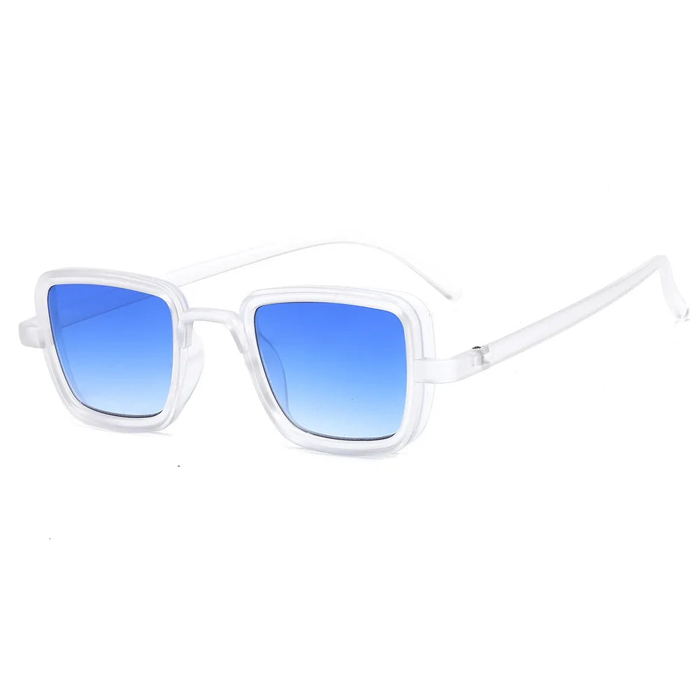 Wholesale Punk Sunglasses for Men Lightweight Vintage Square Frame Black PC Material UV400 Lenses Cheap Promotion