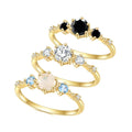 OL0968R Abiding Delicate Fine Jewelry Yellow Gold Plated Cz Moonstone Gemstone 925 Sterling Silver Women Engagement Wedding Ring