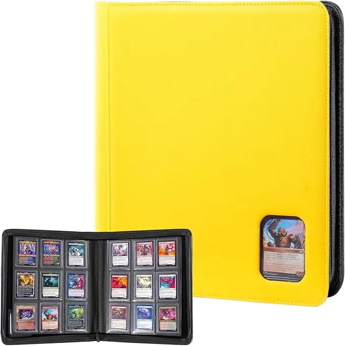 Factory Zipper PU Leather OEM Pockets Card Binder TBN252 Custom Trading Card Collection Album for Trading Card with Window