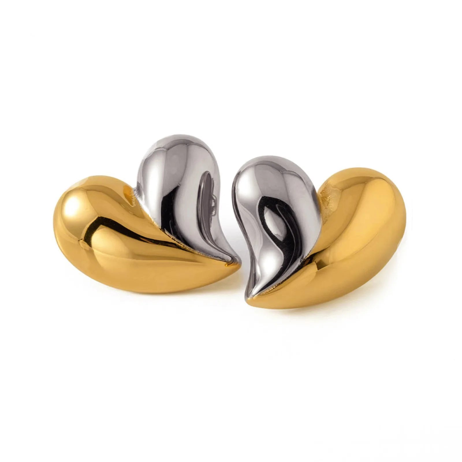 Ins 18K Gold PVD Plated Stainless Steel Butterfly Shape Love Heart Stud Earring for Women Waterproof Hypoallergenic Jewelry Gift