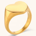Dingran 2024 Best Seller 18k Gold Plated Heart Shape Ring Stainless Steel Jewelry for Girlfriend