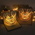 3D Three-dimensional Mother's Day Music Lighting Greeting Card Paper Carving Creative Gift Holiday Blessing Gold Stamping Custom