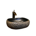 Ceramic sanitary wares Foshan Retro stone pattern table top ceramic basin for hotel home office