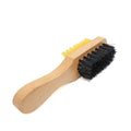 Wholesale Custom Logo Soft Pig Hair Solid Wood Double-sided Fleece Leather Brush Cleaning Suede Wooden Shoe Brush