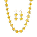 Hawaiian Samoa New Design Gold Plated  Plumeria Necklace Earring  FlowerJewelry Set Women