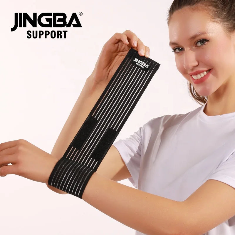 JINGBA Striped Wrist Wraps Factory-Sourced Perfect Fit for Men and Women's Cross Training & Lifting Workouts