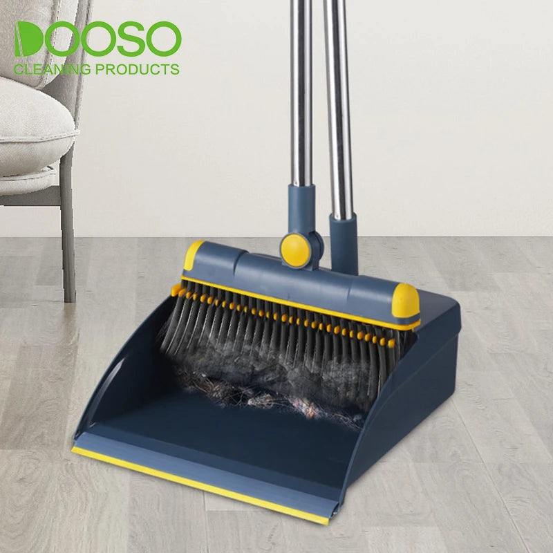 Plastic Long Handle Magic Floor Broom and Dustpan Set Dust Upright Dustpan Broom for Home