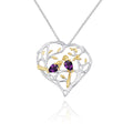 Abiding Wholesale Fashion 925 Sterling Silver Heart Shape Amethyst Natural Gem Pendant for Women