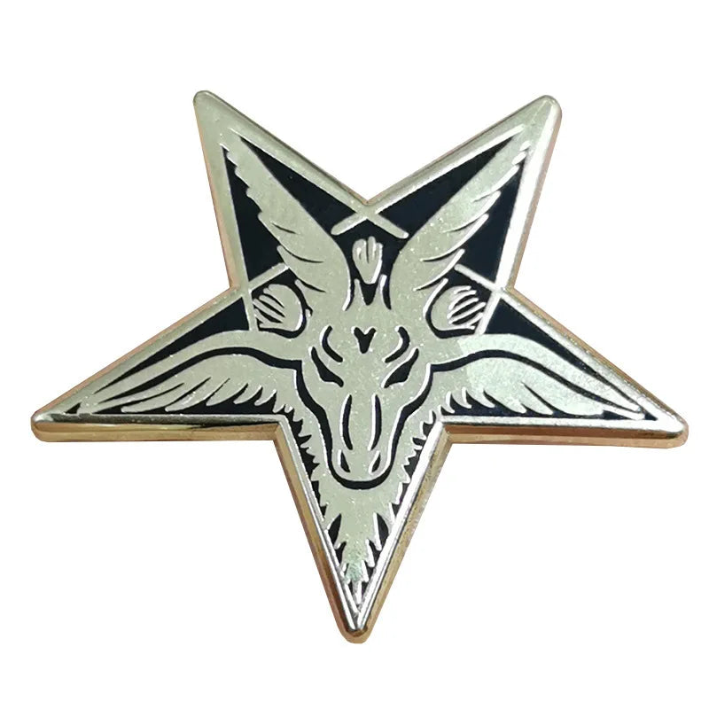New Europe Alloy Berfomet Satans Dark Hand Badge BCE01-BCE06 Goat Head Brooch Promotional Business Gifts