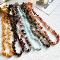 SC Summer Boho Colorful Carnelian Crystal Necklace Girls Choker Necklace Personalized Natural Crushed Stone Necklace for Women