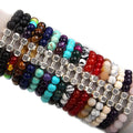 Wholesale Custom Natural Gemst Feng Shui Black Obsidian Bracelet Charm Quartz Stone Bead Watch with Smart Bracelet for Women Men