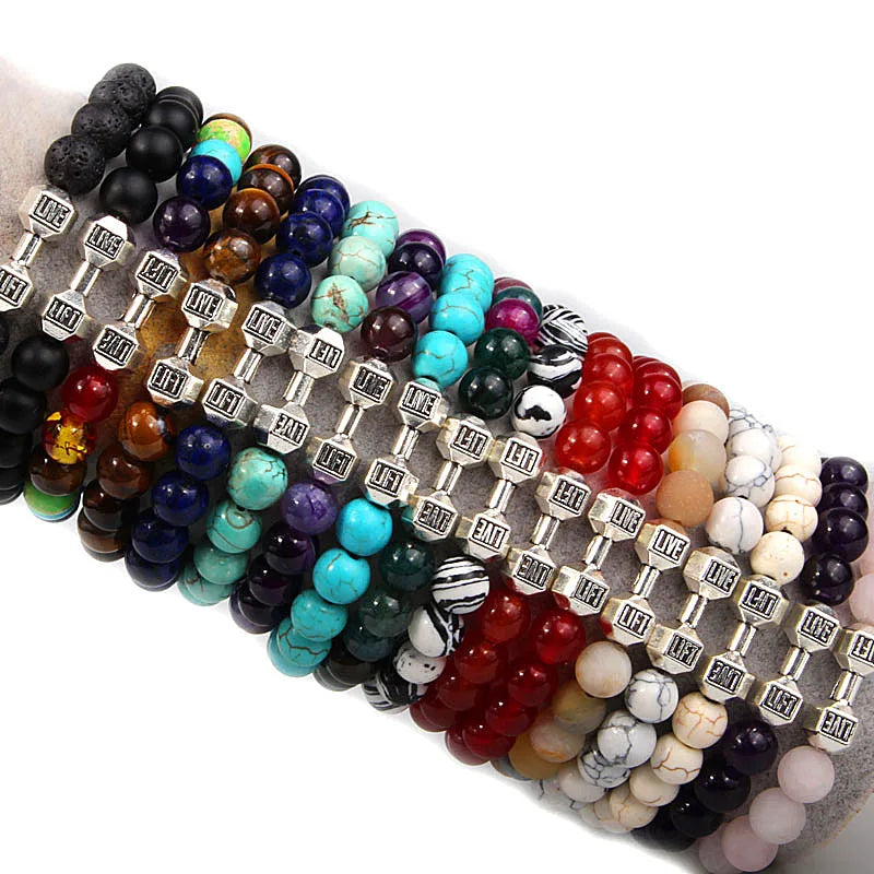 Wholesale Custom Natural Gemst Feng Shui Black Obsidian Bracelet Charm Quartz Stone Bead Watch with Smart Bracelet for Women Men
