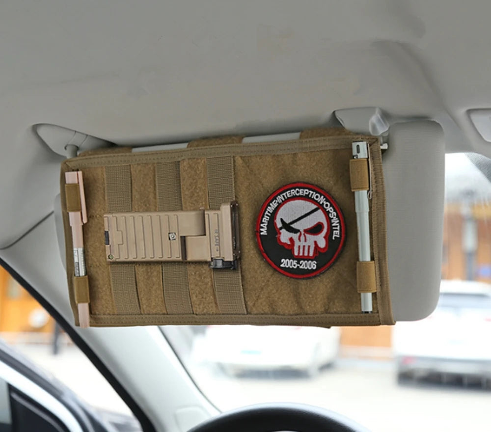 Tactical MOLLE Car Sun Visor Vehicle Truck Visor Panel Pouch CD Storage Holder EDC Bag