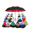 Wholesale 23 Inches Straight Pattern Manual Open Reverse Close Umbrella Hands-Free Upside Down Rain Reverse Umbrella