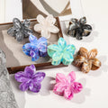 3 Pcs Non-Slip Hawaiian Plumeria Flower Hair Pins Thick Plastic Claw Hair Clips for Women Beach Vacation-Venetian Marble Vein