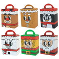 Christmas Candy Treat Paper Boxes With Handle Gifts Xmas Presents Packaging Paper Boxes Holiday Party Favors for Gift Wrapping